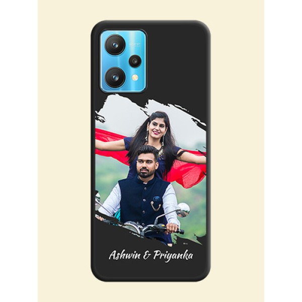 Grunge Brush Strokes on Photo on Space Black Soft Matte Back Cover - Realme 9 Pro 5G
