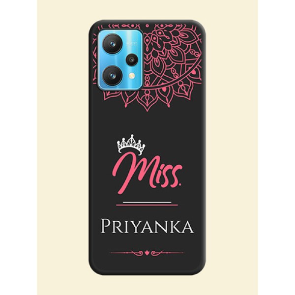 Mrs Name with Floral Design on Space Black Personalized Soft Matte Phone Covers - Realme 9 Pro 5G Mrs Name with Floral Design on Space Black Personalized Soft Matte Phone Covers - Realme 9 Pro 5G