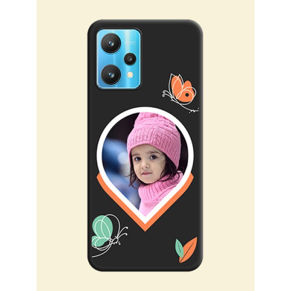 Upload Pic With Simple Butterly Design On Space Black Personalized Soft Matte Phone Covers -Realme 9 Pro 5G Upload Pic With Simple Butterly Design On Space Black Personalized Soft Matte Phone Covers -Realme 9 Pro 5G