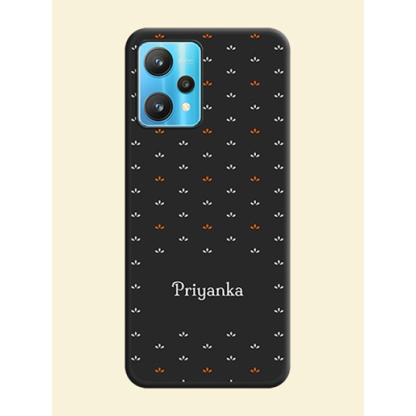 Simple Pattern With Custom Text On Space Black Personalized Soft Matte Phone Covers -Realme 9 Pro 5G Simple Pattern With Custom Text On Space Black Personalized Soft Matte Phone Covers -Realme 9 Pro 5G