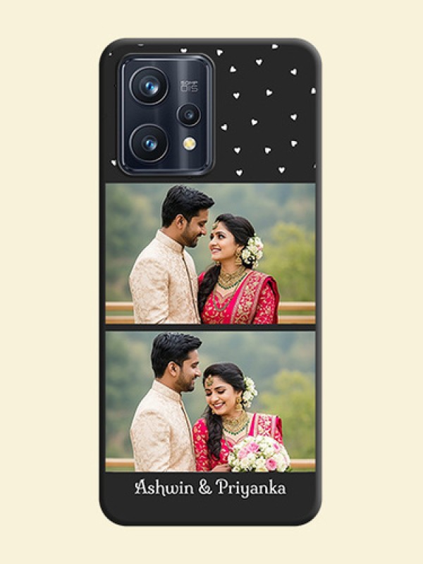 Miniature Love Symbols with Name on Space Black Custom Soft Matte Back Cover - Realme 9 Pro Plus 5G