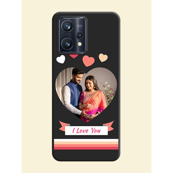 Love Shaped Photo with Colorful Stripes on Personalised Space Black Soft Matte Cases - Realme 9 Pro Plus 5G Love Shaped Photo with Colorful Stripes on Personalised Space Black Soft Matte Cases - Realme 9 Pro Plus 5G