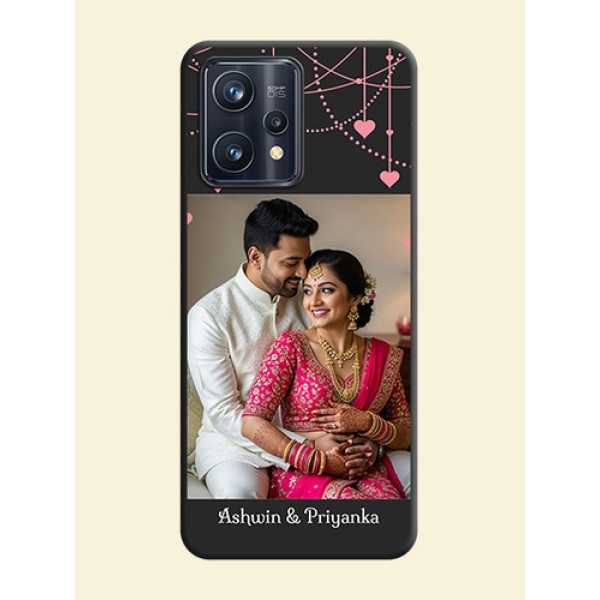 Pink Love Hangings with Text on Space Black Custom Soft Matte Back Cover - Realme 9 Pro Plus 5G Pink Love Hangings with Text on Space Black Custom Soft Matte Back Cover - Realme 9 Pro Plus 5G