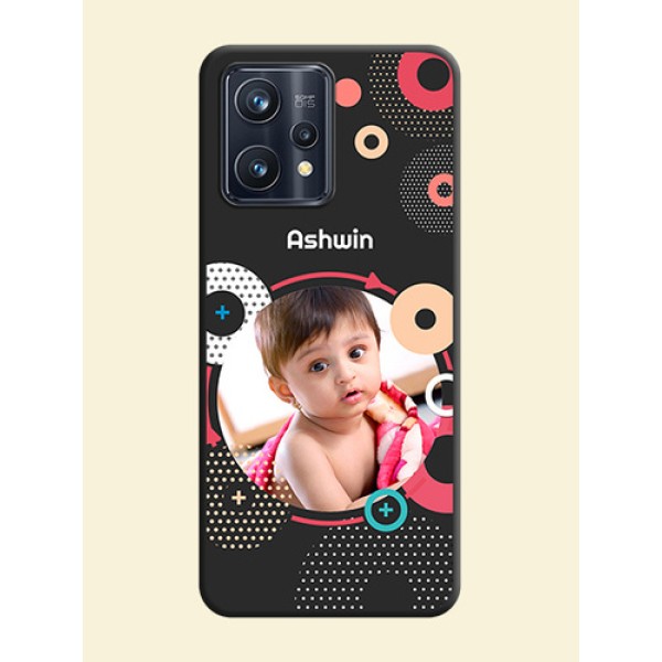 Multicoloured Round Image on Personalised Space Black Soft Matte Cases - Realme 9 Pro Plus 5G Multicoloured Round Image on Personalised Space Black Soft Matte Cases - Realme 9 Pro Plus 5G