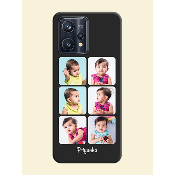 Floral Art with 6 Image Holder on Photo on Space Black Soft Matte Mobile Case - Realme 9 Pro Plus 5G