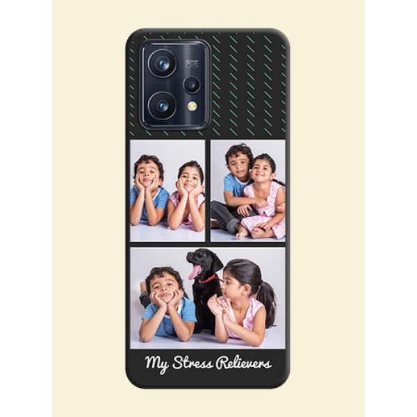 Cross Dotted Pattern with 2 Image Holder on Personalised Space Black Soft Matte Cases - Realme 9 Pro Plus 5G Cross Dotted Pattern with 2 Image Holder on Personalised Space Black Soft Matte Cases - Realme 9 Pro Plus 5G