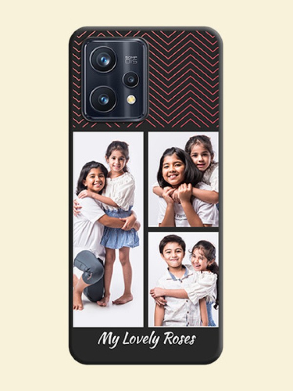 Wave Pattern with 3 Image Holder on Space Black Custom Soft Matte Back Cover - Realme 9 Pro Plus 5G