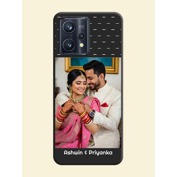 Line Pattern Design with Text on Space Black Custom Soft Matte Phone Back Cover - Realme 9 Pro Plus 5G Line Pattern Design with Text on Space Black Custom Soft Matte Phone Back Cover - Realme 9 Pro Plus 5G