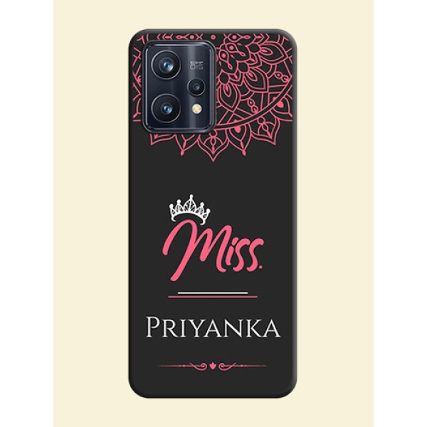 Mrs Name with Floral Design on Space Black Personalized Soft Matte Phone Covers - Realme 9 Pro Plus 5G Mrs Name with Floral Design on Space Black Personalized Soft Matte Phone Covers - Realme 9 Pro Plus 5G