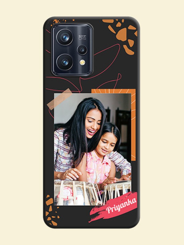 Orange Photo Frame on Space Black Custom Soft Matte Phone Back Cover - Realme 9 Pro Plus 5G