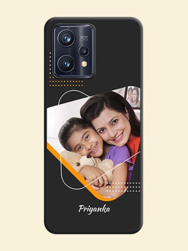 Yellow Triangle on Photo on Space Black Soft Matte Phone Cover - Realme 9 Pro Plus 5G