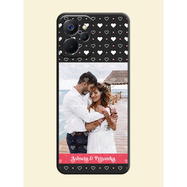 White Color Love Symbols with Text Design on Photo on Space Black Soft Matte Phone Cover - Realme 9i 5G White Color Love Symbols with Text Design on Photo on Space Black Soft Matte Phone Cover - Realme 9i 5G