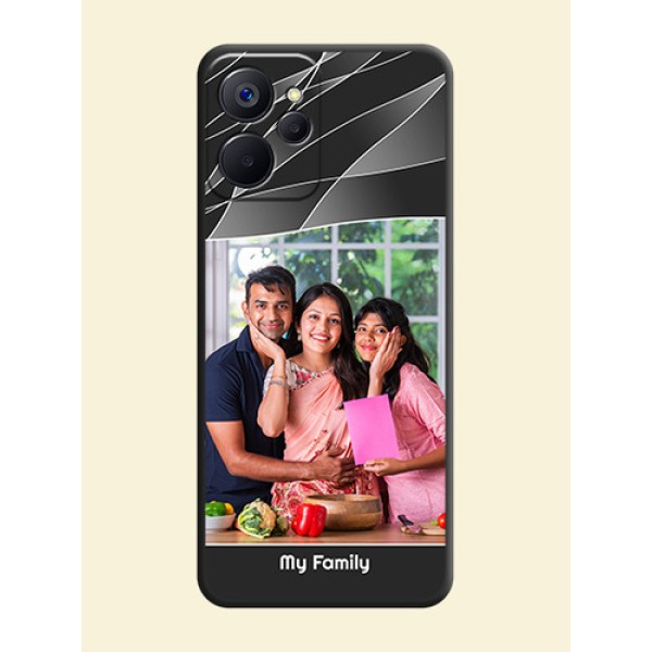 Mixed Wave Lines on Photo on Space Black Soft Matte Mobile Cover - Realme 9i 5G Mixed Wave Lines on Photo on Space Black Soft Matte Mobile Cover - Realme 9i 5G