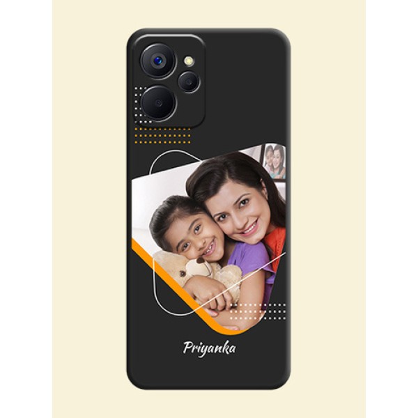 Yellow Triangle on Photo on Space Black Soft Matte Phone Cover - Realme 9i 5G Yellow Triangle on Photo on Space Black Soft Matte Phone Cover - Realme 9i 5G