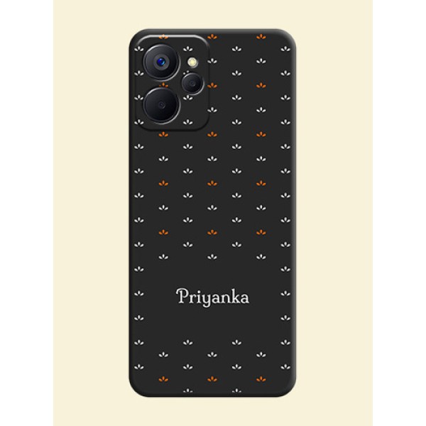 Simple Pattern With Custom Text On Space Black Personalized Soft Matte Phone Covers -Realme 9I 5G Simple Pattern With Custom Text On Space Black Personalized Soft Matte Phone Covers -Realme 9I 5G