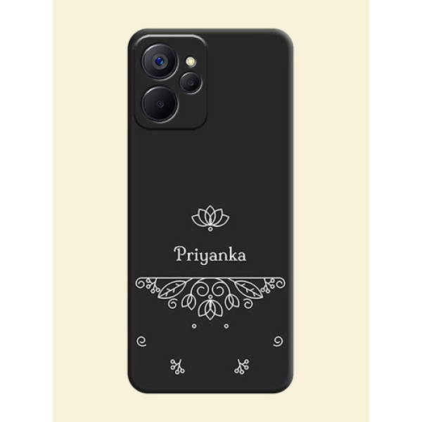 Lotus Garden Custom Text On Space Black Personalized Soft Matte Phone Covers -Realme 9I 5G Lotus Garden Custom Text On Space Black Personalized Soft Matte Phone Covers -Realme 9I 5G