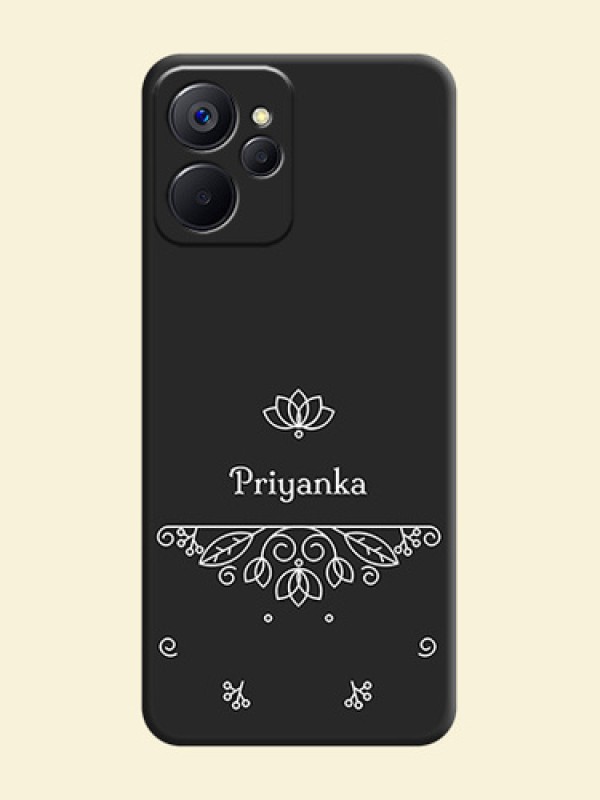 Lotus Garden Custom Text On Space Black Personalized Soft Matte Phone Covers -Realme 9I 5G