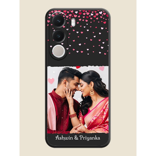 Fall in Love with Your Partner on Photo On Space Black Custom Soft Matte Mobile Back Cover - Realme C100x Fall in Love with Your Partner on Photo On Space Black Custom Soft Matte Mobile Back Cover - Realme C100x