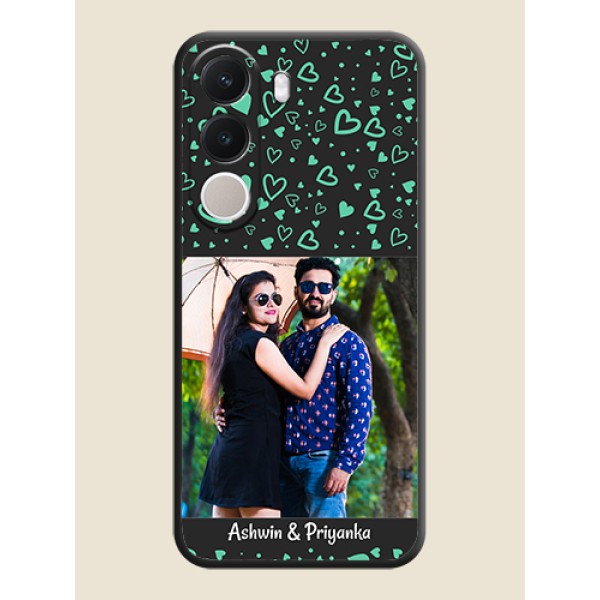 Sea Green Indefinite Love Pattern on Photo On Space Black Custom Soft Matte Mobile Back Cover - Realme C100x Sea Green Indefinite Love Pattern on Photo On Space Black Custom Soft Matte Mobile Back Cover - Realme C100x