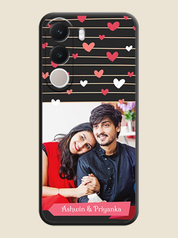 Love Pattern with Name on Pink Ribbon on Photo On Space Black Custom Soft Matte Mobile Back Cover - Realme C100x