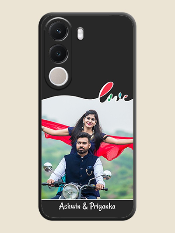 Fall in Love Pattern with Picture on Photo On Space Black Custom Soft Matte Mobile Back Cover - Realme C100x