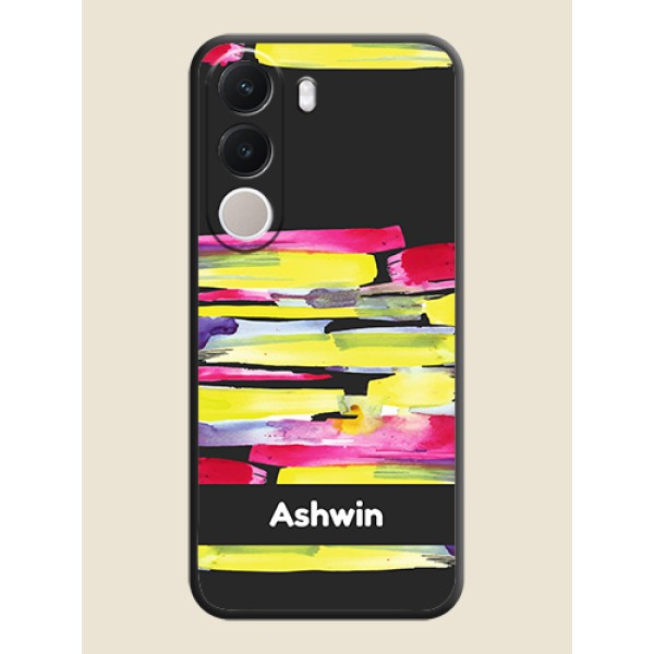 Brush Coloured On Space Black Custom Soft Matte Mobile Back Cover - Realme C100x Brush Coloured On Space Black Custom Soft Matte Mobile Back Cover - Realme C100x