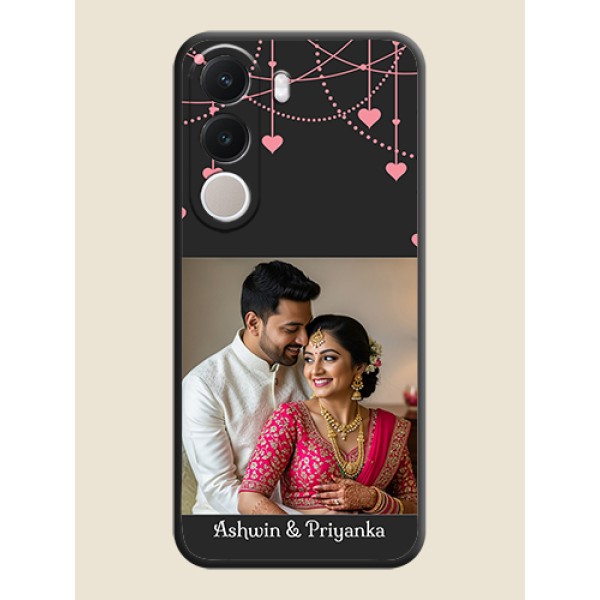 Pink Love Hangings with Text On Space Black Custom Soft Matte Mobile Back Cover - Realme C100x Pink Love Hangings with Text On Space Black Custom Soft Matte Mobile Back Cover - Realme C100x