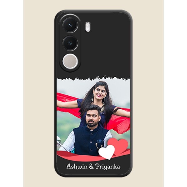 Pin Color Love Shaped Ribbon Design with Text On Space Black Custom Soft Matte Mobile Back Cover - Realme C100x Pin Color Love Shaped Ribbon Design with Text On Space Black Custom Soft Matte Mobile Back Cover - Realme C100x