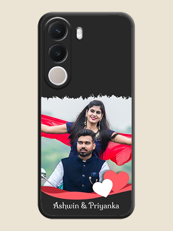 Pin Color Love Shaped Ribbon Design with Text On Space Black Custom Soft Matte Mobile Back Cover - Realme C100x