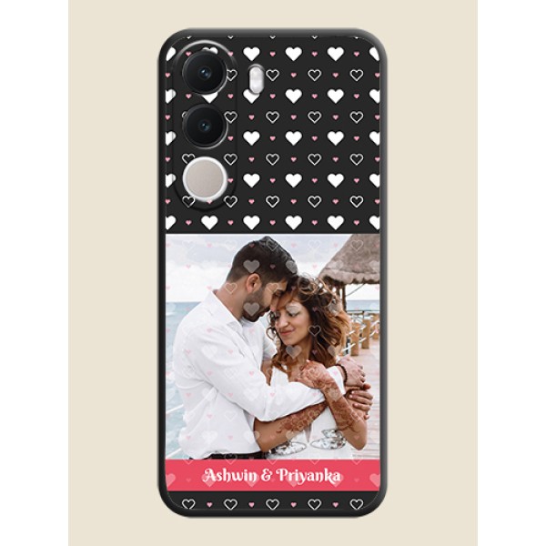 White Color Love Symbols with Text Design on Photo On Space Black Custom Soft Matte Mobile Back Cover - Realme C100x White Color Love Symbols with Text Design on Photo On Space Black Custom Soft Matte Mobile Back Cover - Realme C100x