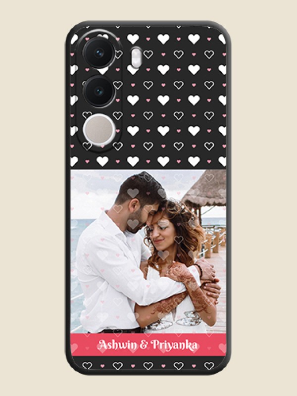 White Color Love Symbols with Text Design on Photo On Space Black Custom Soft Matte Mobile Back Cover - Realme C100x