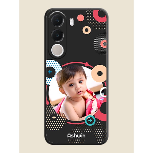 Multicoloured Round Image On Space Black Custom Soft Matte Mobile Back Cover - Realme C100x Multicoloured Round Image On Space Black Custom Soft Matte Mobile Back Cover - Realme C100x
