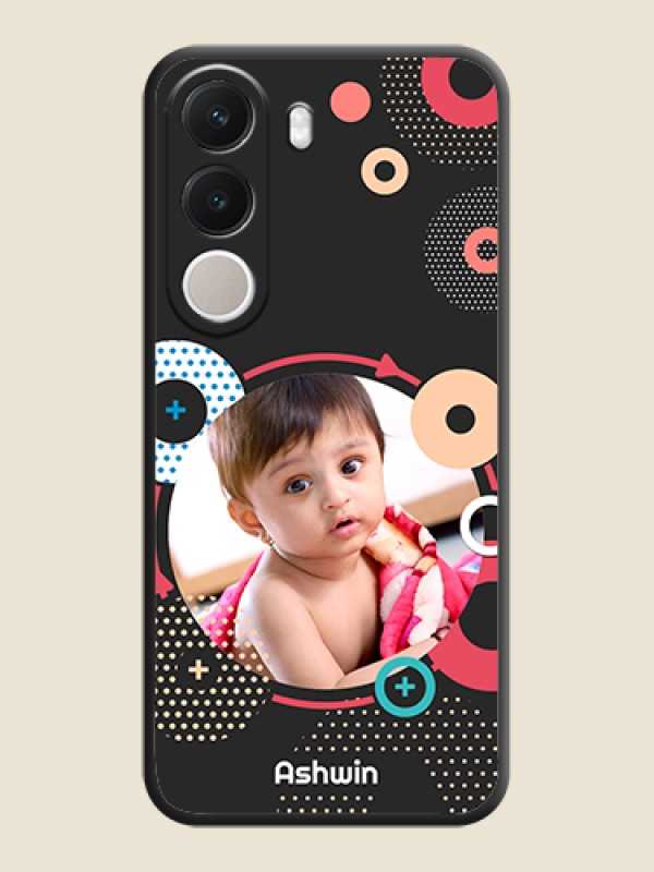 Multicoloured Round Image On Space Black Custom Soft Matte Mobile Back Cover - Realme C100x