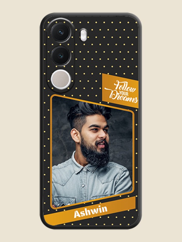 Follow Your Dreams with White Dots On Space Black Custom Soft Matte Mobile Back Cover - Realme C100x