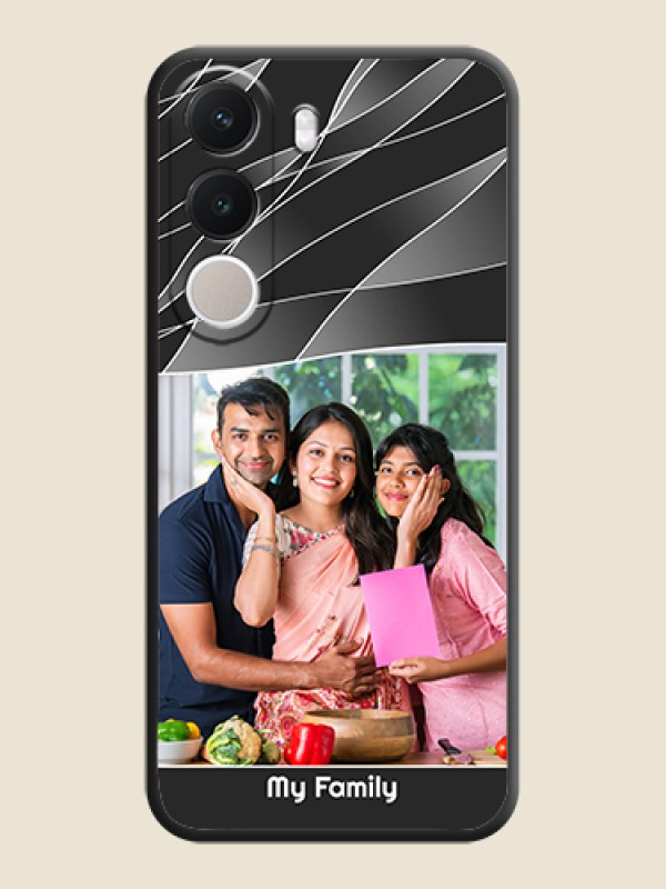 Mixed Wave Lines on Photo On Space Black Custom Soft Matte Mobile Back Cover - Realme C100x