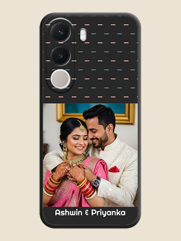 Line Pattern Design with Text On Space Black Custom Soft Matte Mobile Back Cover - Realme C100x