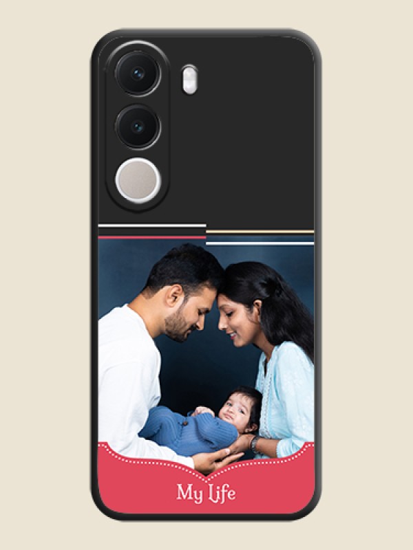 Classic Plain Design with Name On Space Black Custom Soft Matte Mobile Back Cover - Realme C100x