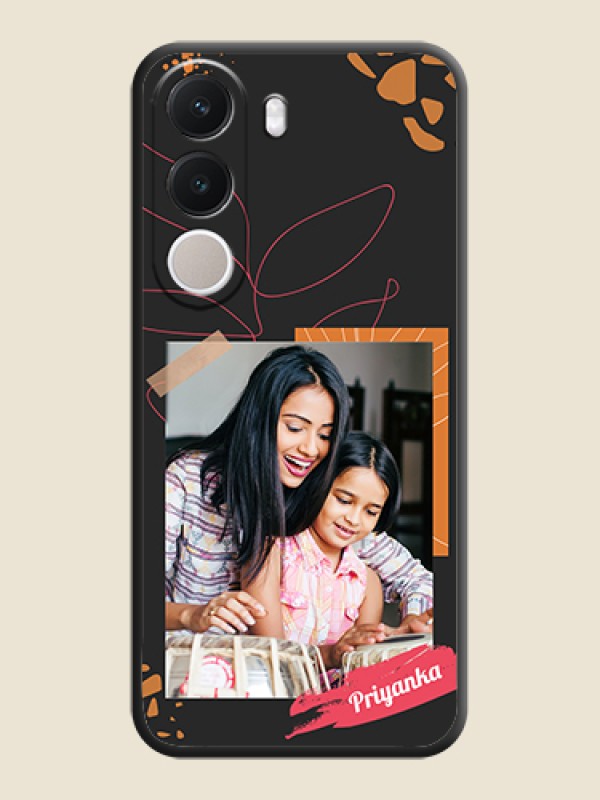 Orange Photo Frame On Space Black Custom Soft Matte Mobile Back Cover - Realme C100x