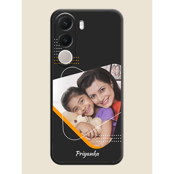 Yellow Triangle on Photo On Space Black Custom Soft Matte Mobile Back Cover - Realme C100x Yellow Triangle on Photo On Space Black Custom Soft Matte Mobile Back Cover - Realme C100x