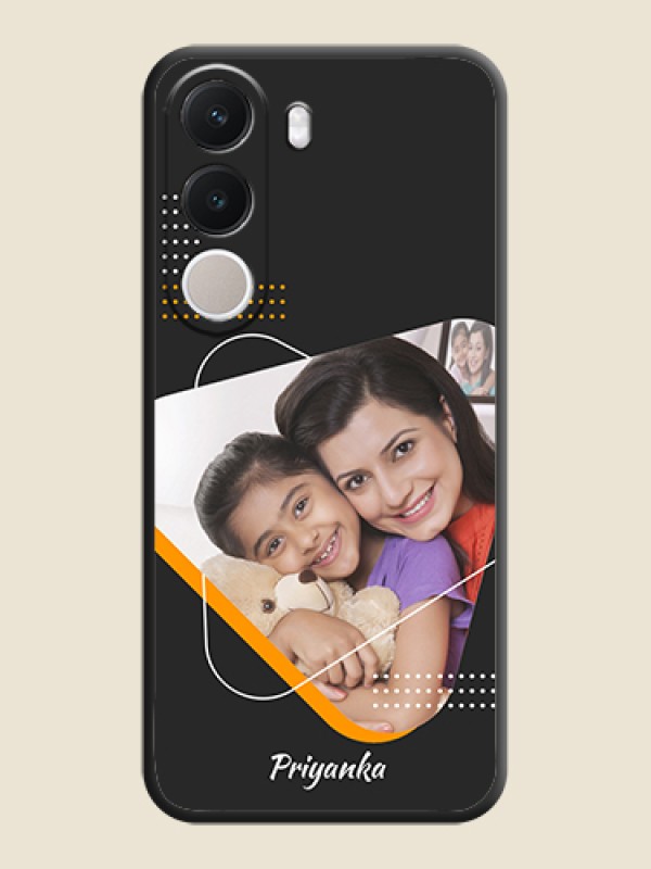 Yellow Triangle on Photo On Space Black Custom Soft Matte Mobile Back Cover - Realme C100x