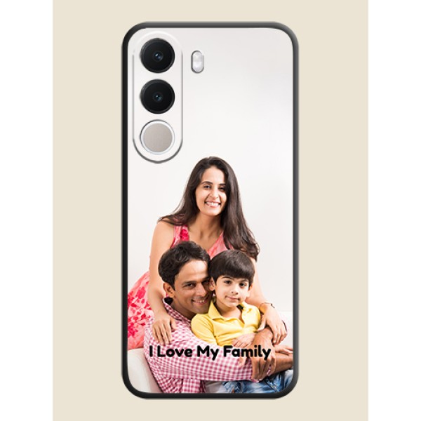 Full Single Pic Upload With Text On Space Black Custom Soft Matte Mobile Back Cover - Realme C100x