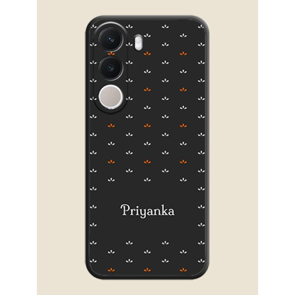 Simple Pattern With Custom Text On Space Black Custom Soft Matte Mobile Back Cover - Realme C100x Simple Pattern With Custom Text On Space Black Custom Soft Matte Mobile Back Cover - Realme C100x