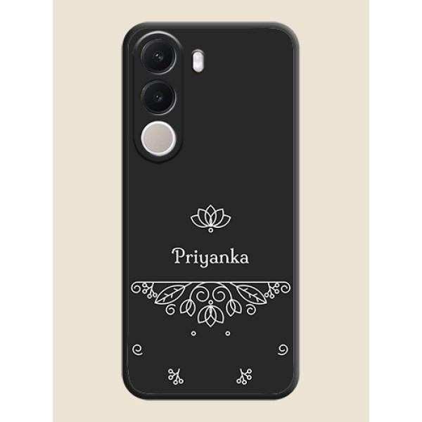 Lotus Garden Custom Text On Space Black Custom Soft Matte Mobile Back Cover - Realme C100x Lotus Garden Custom Text On Space Black Custom Soft Matte Mobile Back Cover - Realme C100x
