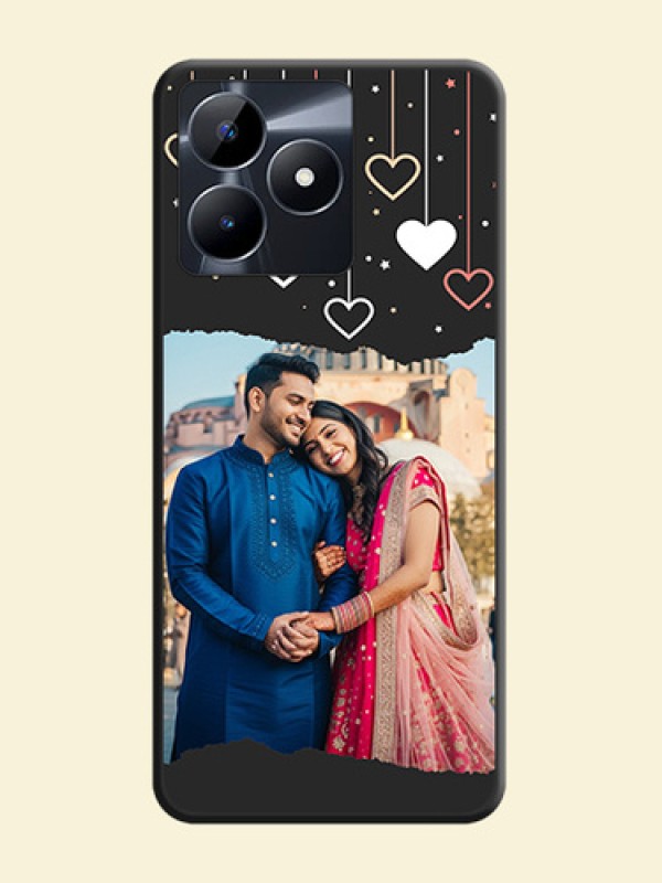 Love Hangings with Splash Wave Picture on Space Black Custom Soft Matte Phone Back Cover - Realme C53
