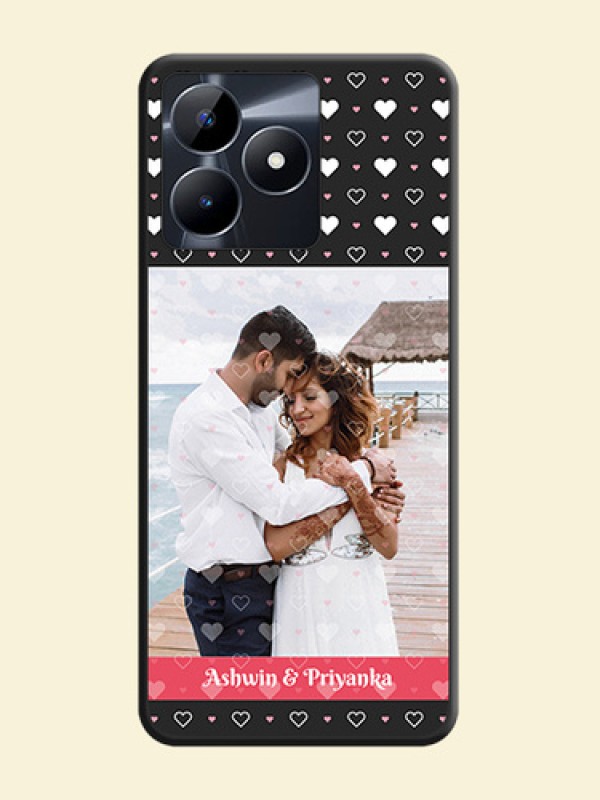 White Color Love Symbols with Text Design - Photo on Space Black Soft Matte Phone Cover - Realme C53