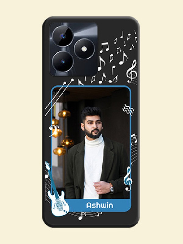 Musical Theme Design with Text - Photo on Space Black Soft Matte Mobile Case - Realme C53