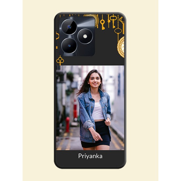 Decorative Design with Text on Space Black Custom Soft Matte Back Cover - Realme C53 Decorative Design with Text on Space Black Custom Soft Matte Back Cover - Realme C53