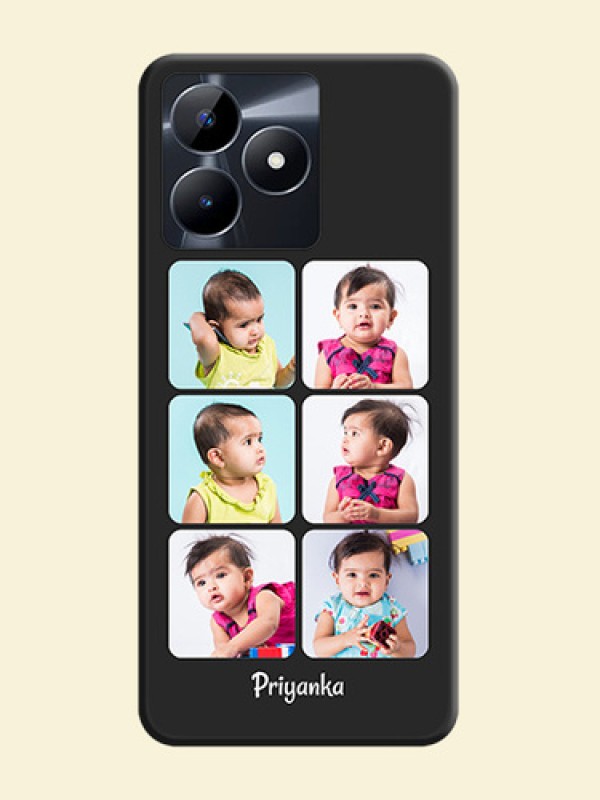 Floral Art with 6 Image Holder - Photo on Space Black Soft Matte Mobile Case - Realme C53