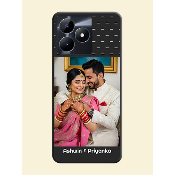 Line Pattern Design with Text on Space Black Custom Soft Matte Phone Back Cover - Realme C53 Line Pattern Design with Text on Space Black Custom Soft Matte Phone Back Cover - Realme C53