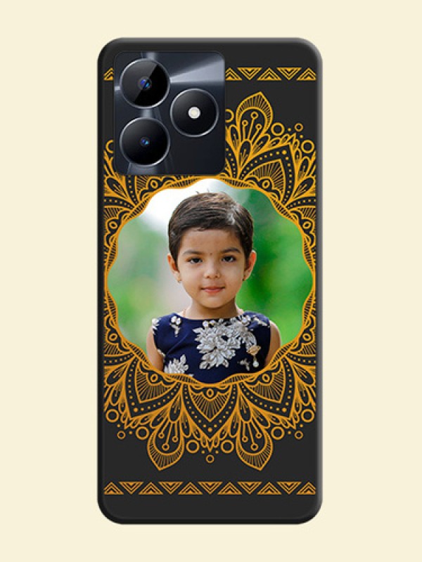 Round Image with Floral Design - Photo on Space Black Soft Matte Mobile Cover - Realme C53